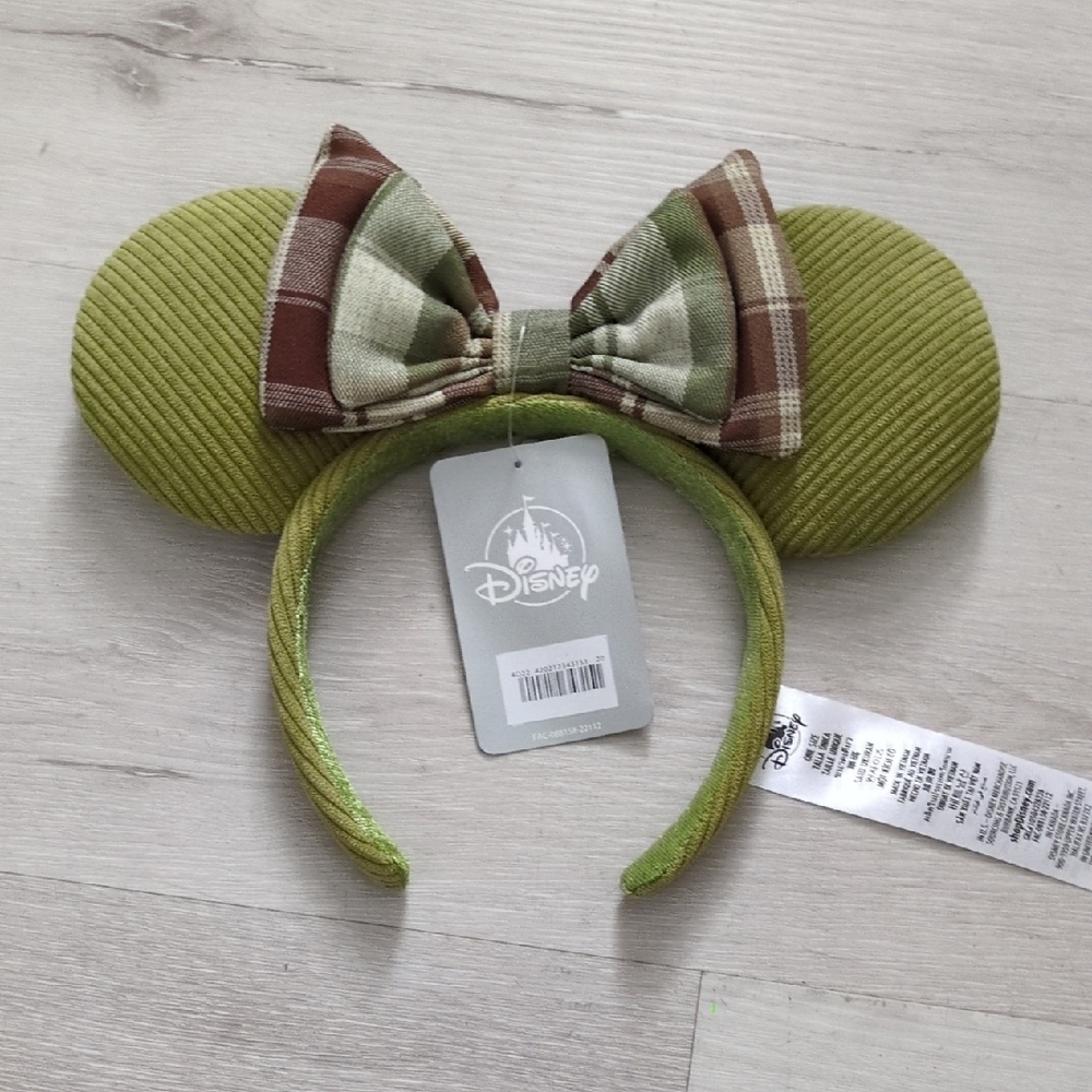Disney Green Plaid Minnie Mouse Ears Headband